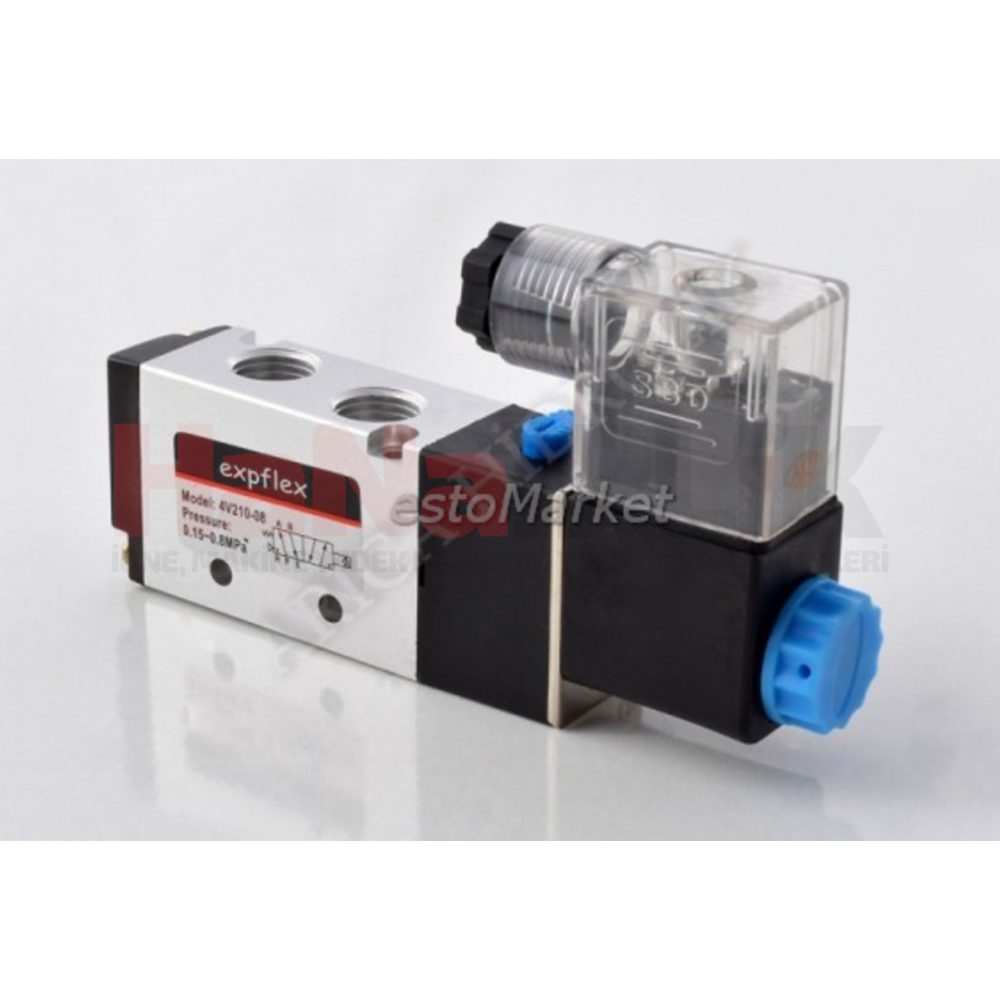 Pnömatik Yön Kontrol Valfi 1/4 Tek Bobin DC24V / 4V210-08