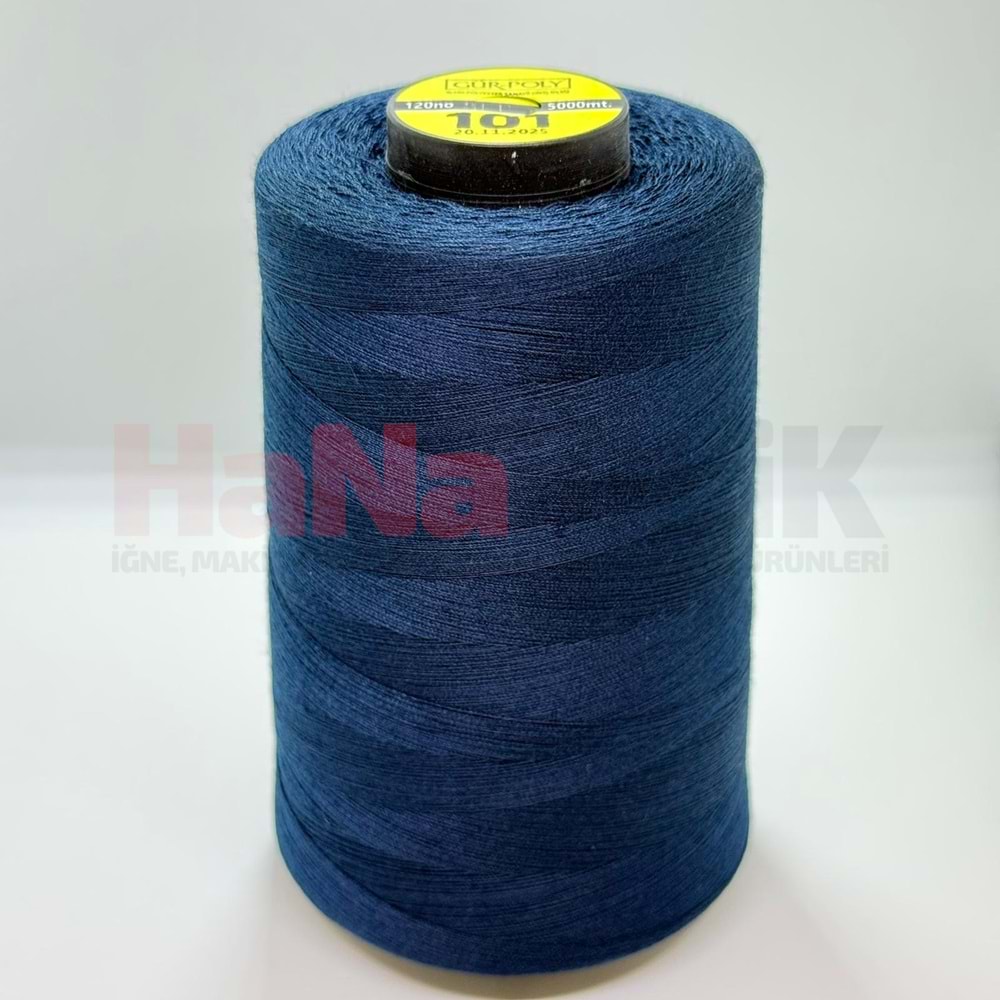Gür-Poly (G0101) Renkli 120NO Dikiş İpliği 5000MT.
