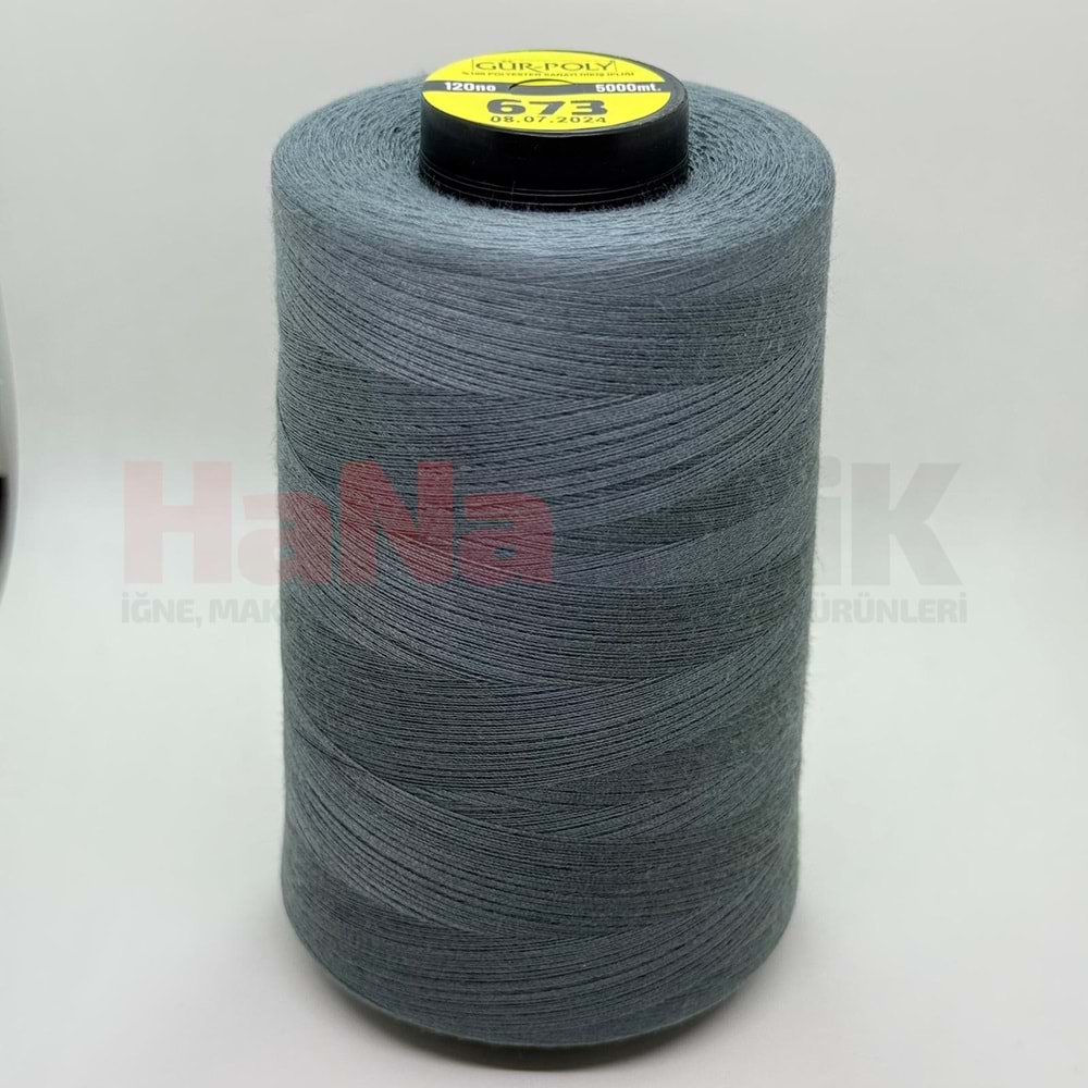 Gür-Poly (G0673) Renkli 120NO Dikiş İpliği 5000MT.
