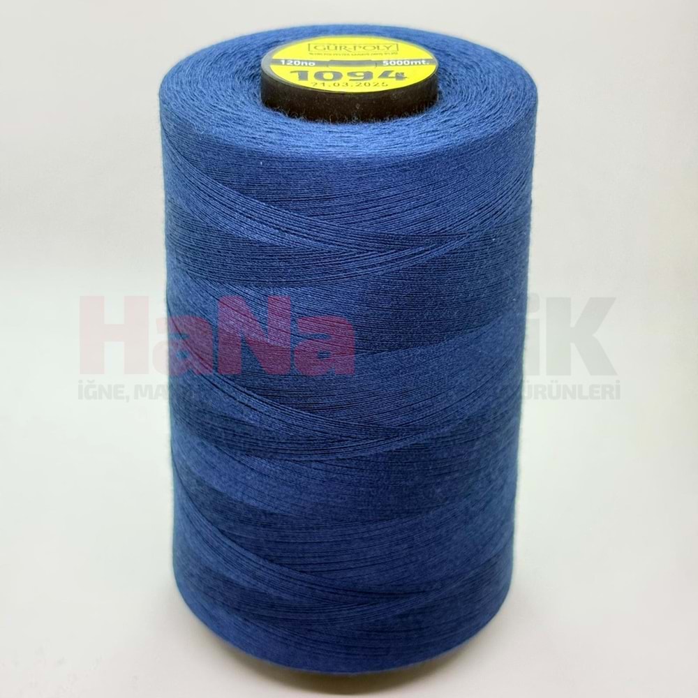 Gür-Poly (G1094) Renkli 120NO Dikiş İpliği 5000MT.