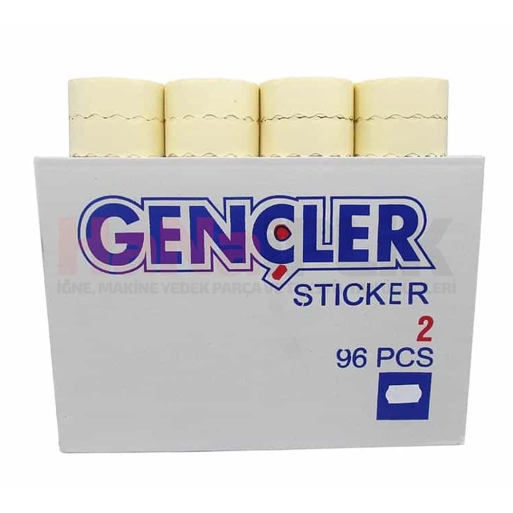 Renkli Meto Etiket (2NO) 96lık (1000li sarım)